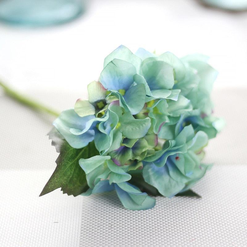 Hortensia artificiel bleu en soie 35 cm