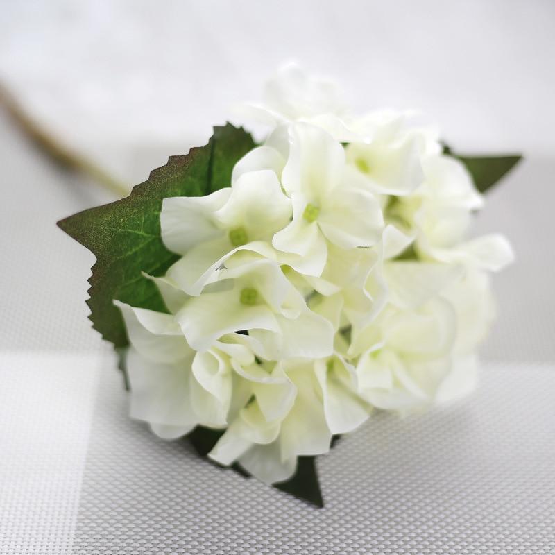 Hortensia blanc en soie 35 cm