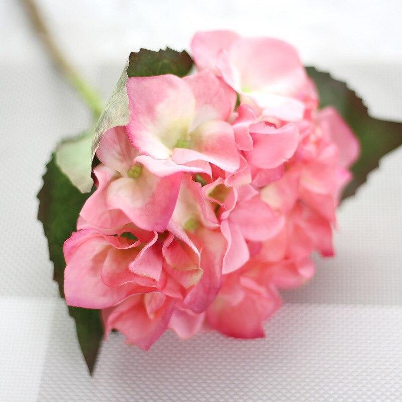 Hortensia artificiel rose en soie 35 cm