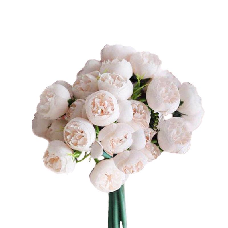 Bouquet de Pivoines artificielles roses pales 21 fleurs