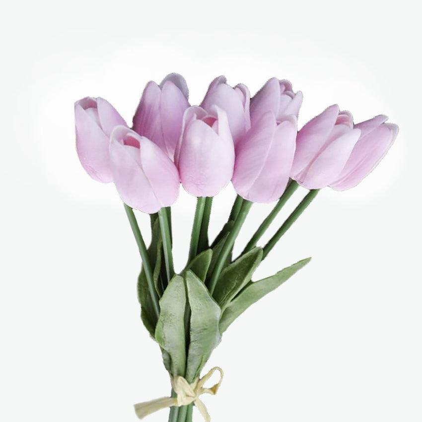 Bouquet de 10 tulipes artificielles violettes