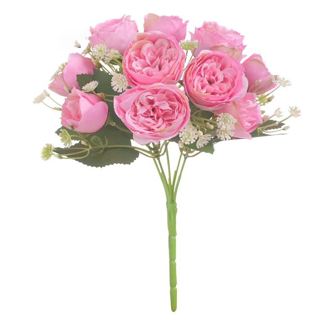 Pivoine artificielle rose 26 cm