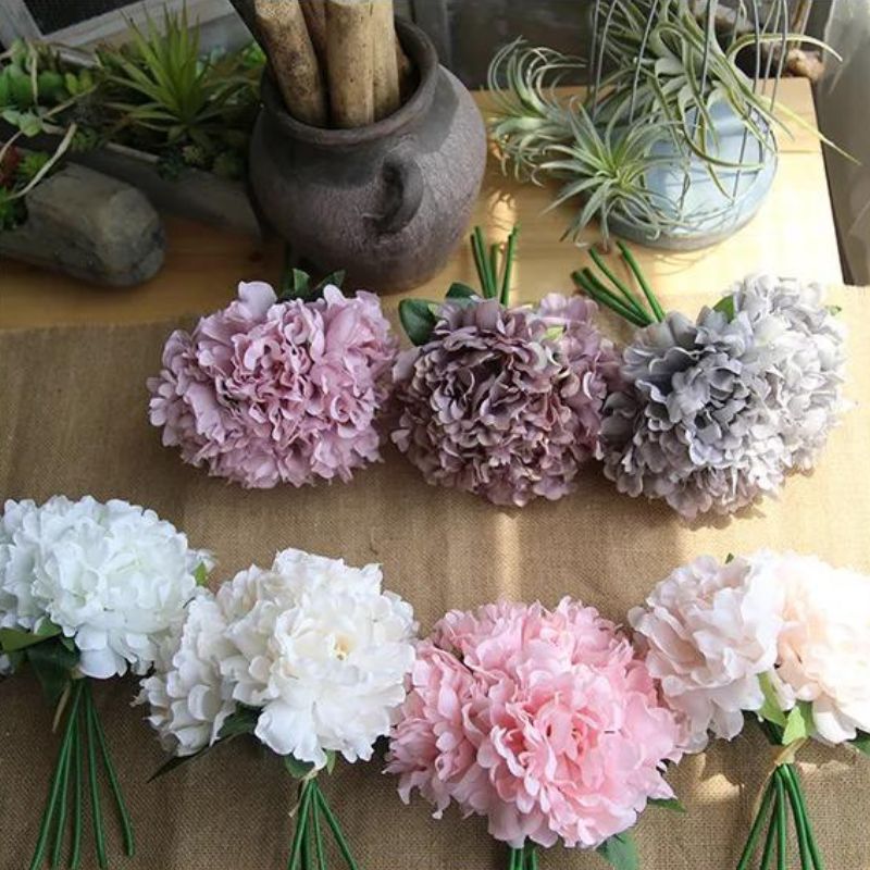 Bouquet de Pivoines artificielles blanche 27 cm