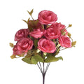 Rose artificielle - Bouquet de roses artificielles roses 32 cm