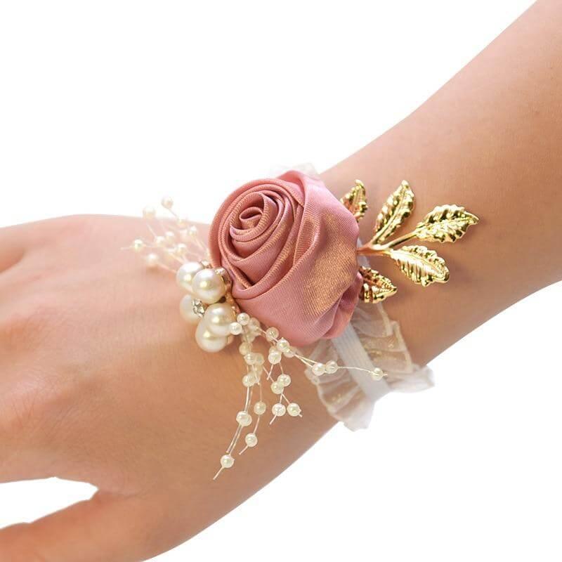 Bracelet demoiselle d'honneur rose pâle