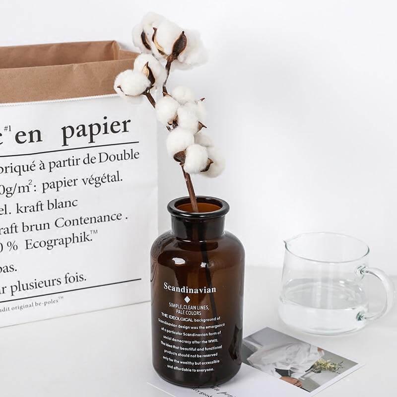 Branche de fleur de coton (10 boules) 50 cm