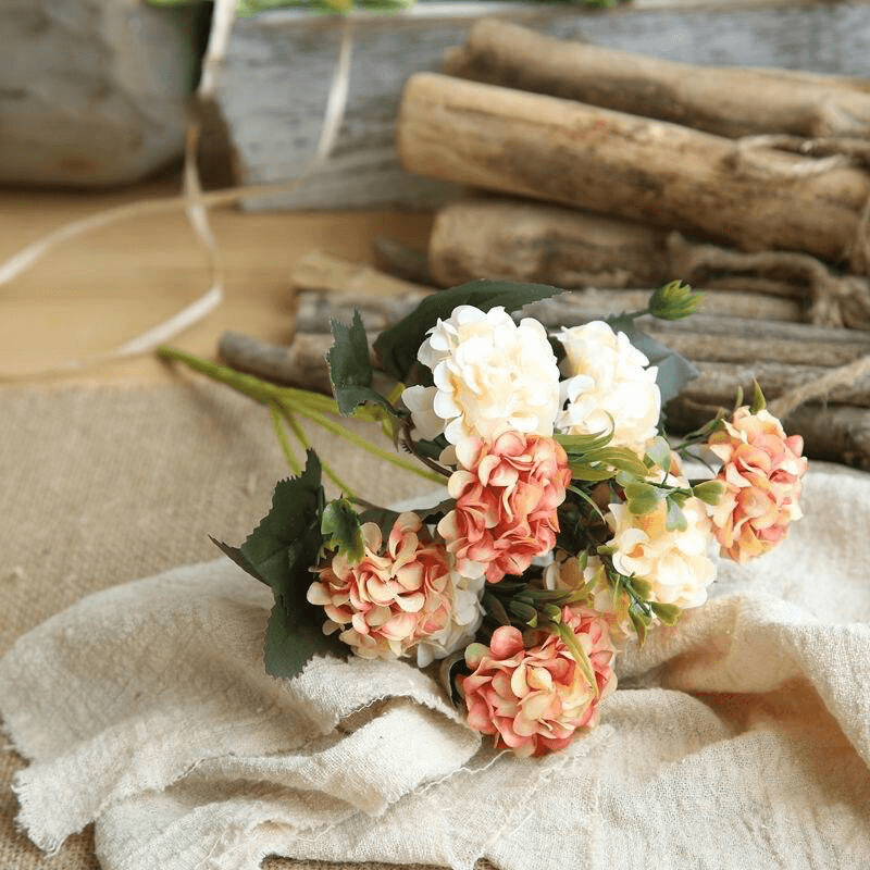 Chrysanthème artificiel corail 30cm