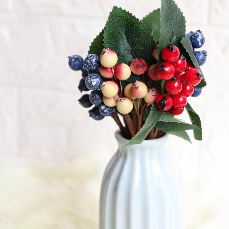 Fleur artificielle décorative - Myrtilles pour décoration florale 4 couleurs