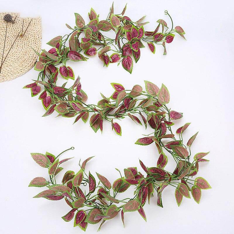 Guirlande fleur artificielle fleurie verte 2m