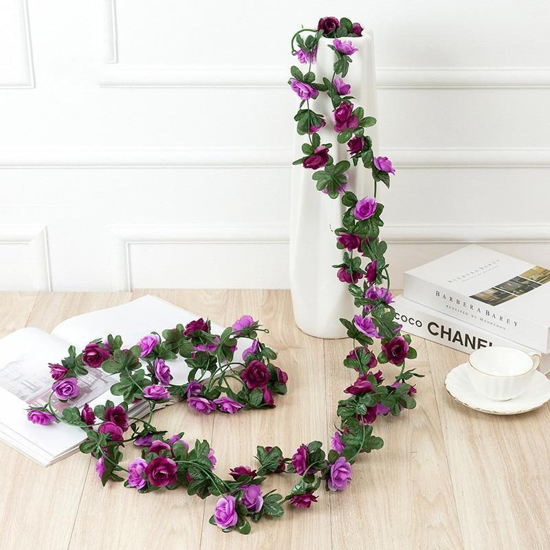Guirlande fleur artificielle champêtre violette