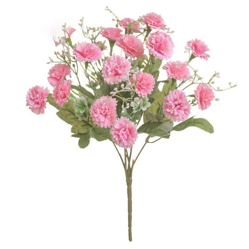 Œillet artificiel rose en soie 31cm