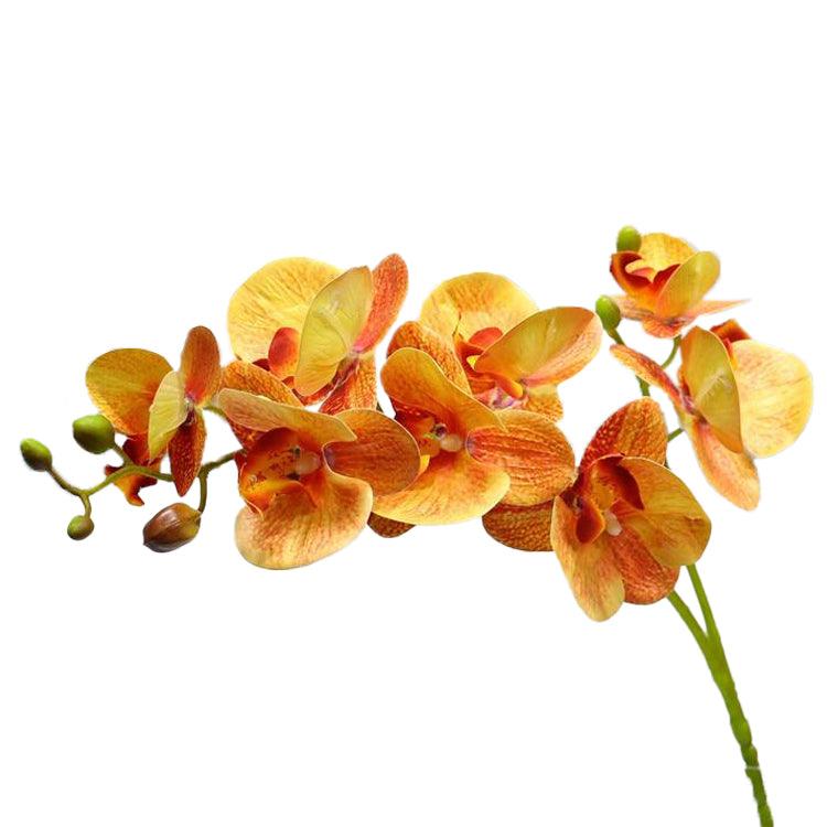Orchidée artificielle orange haut de gamme 67 cm