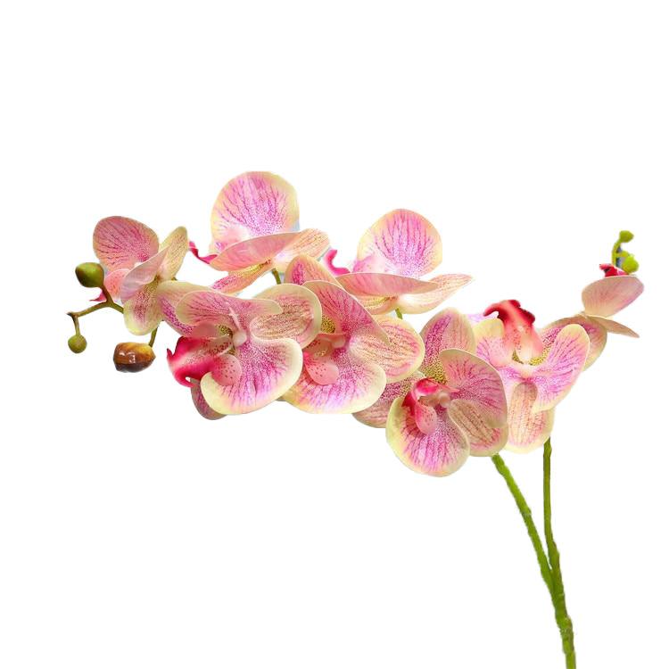 Orchidée artificielle rose et dorée haut de gamme 67 cm