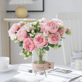 Bouquet de pivoines artificielles roses pales haut de gamme