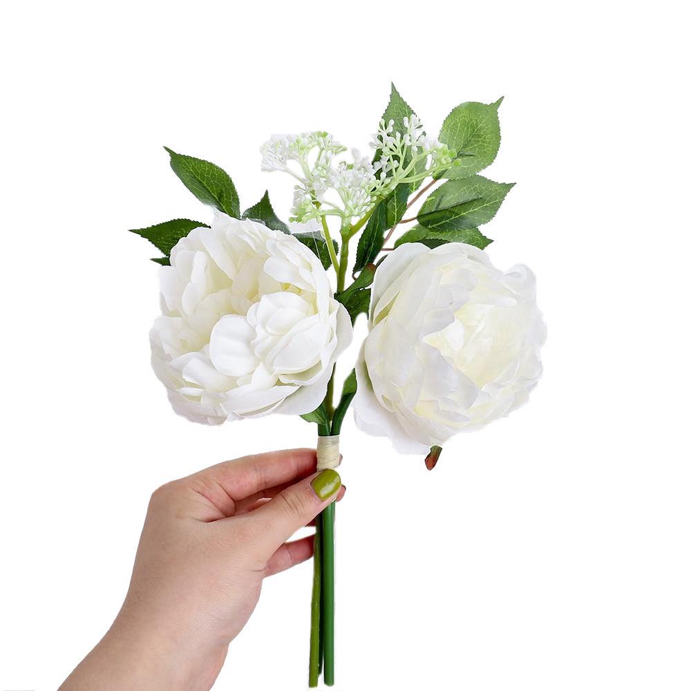 Bouquet luxueux de pivoines artificielles blanches