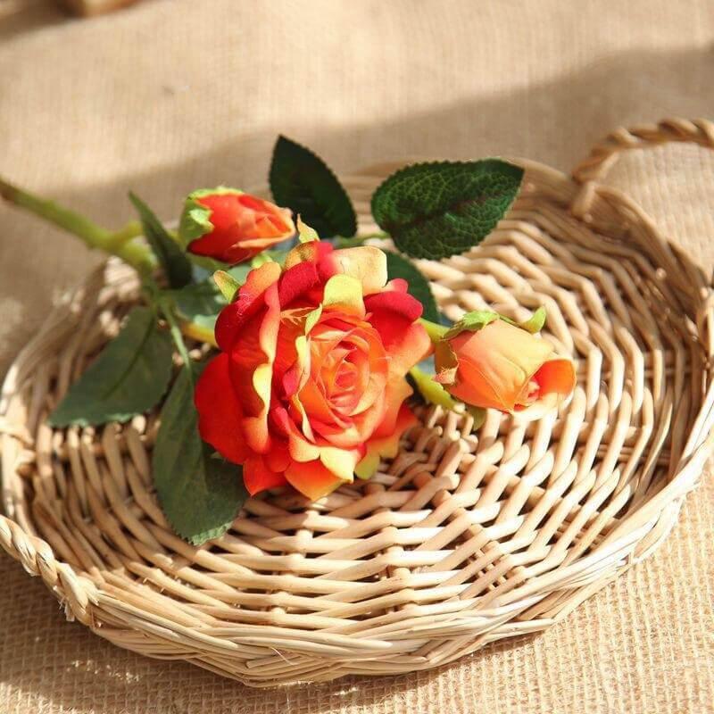 Rose artificielle - Rose artificielle orange luxueuse