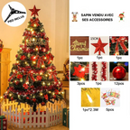 Sapin de Noël artificiel lumineux rouge