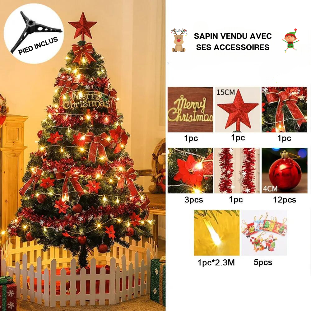 Sapin de Noël artificiel lumineux rouge