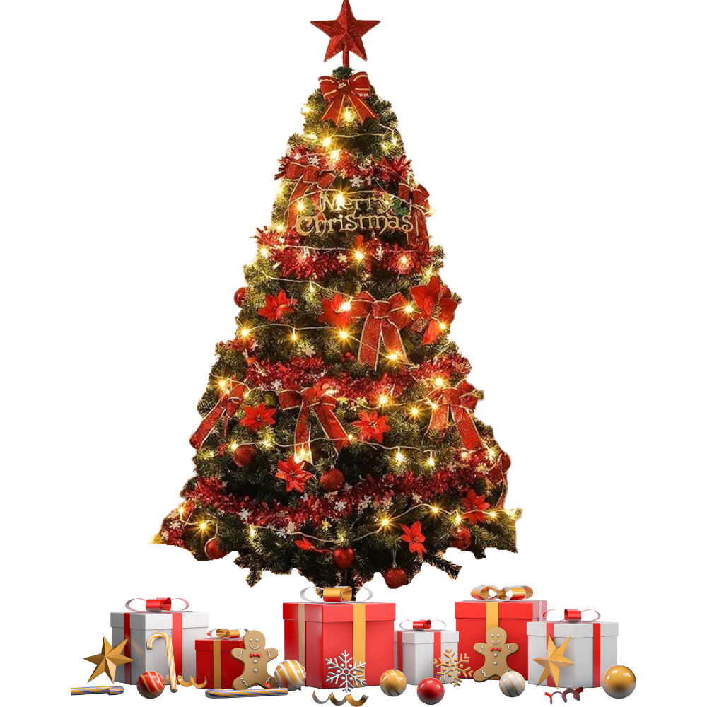 Sapin de Noël artificiel lumineux rouge